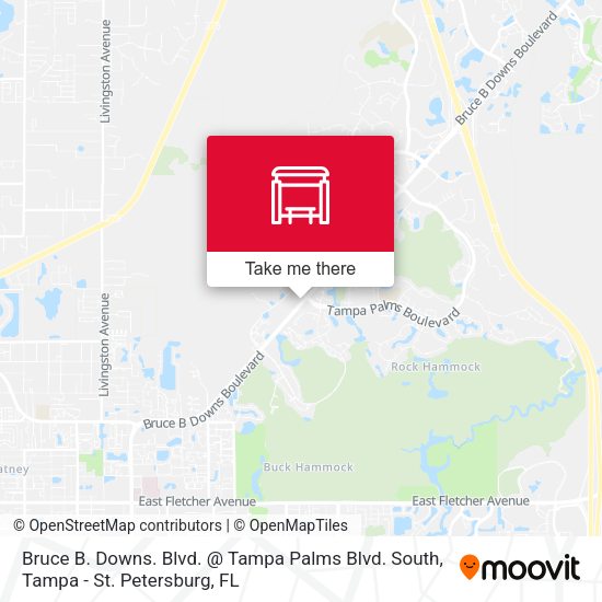 Bruce B. Downs. Blvd. @ Tampa Palms Blvd. South map