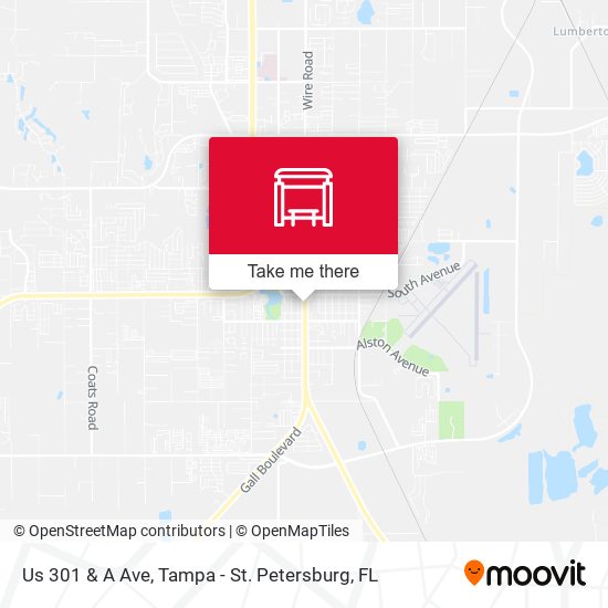 Us 301 & A Ave map