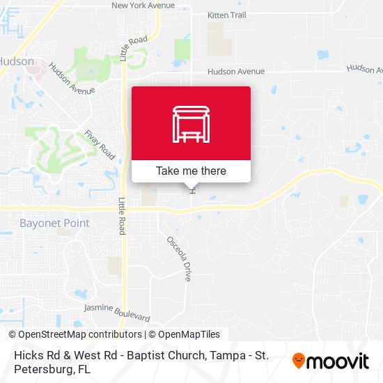 Hicks Rd & West Rd - Baptist Church map