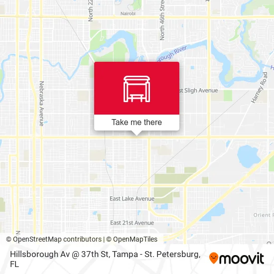 Mapa de Hillsborough Av @ 37th St