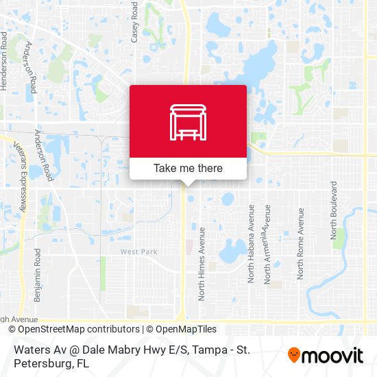 Waters Av @ Dale Mabry Hwy E/S map