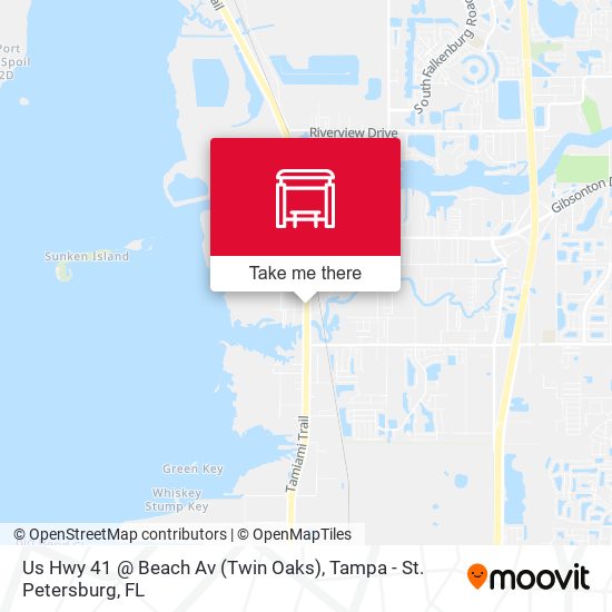Us Hwy 41 @ Beach Av (Twin Oaks) map