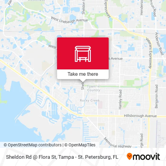Mapa de Sheldon Rd @ Flora St