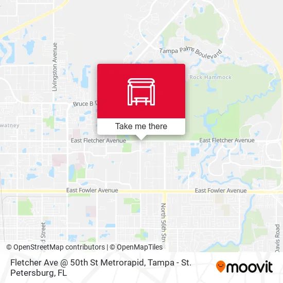 Fletcher Ave @ 50th St Metrorapid map