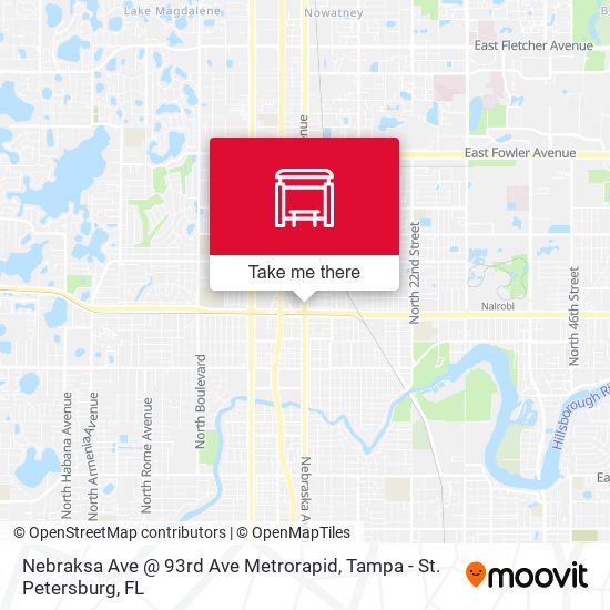 Mapa de Nebraksa Ave @ 93rd Ave Metrorapid