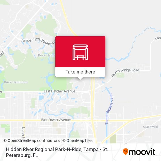 Hidden River Regional Park-N-Ride map