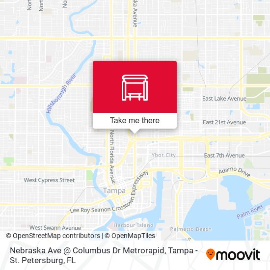 Nebraska Ave @ Columbus Dr Metrorapid map