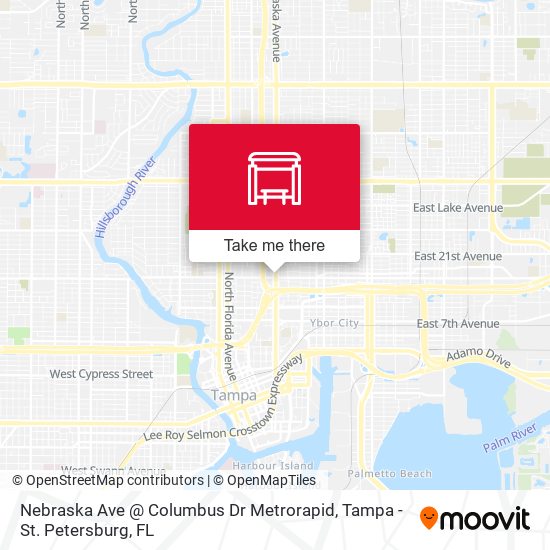 Nebraska Ave @ Columbus Dr Metrorapid map