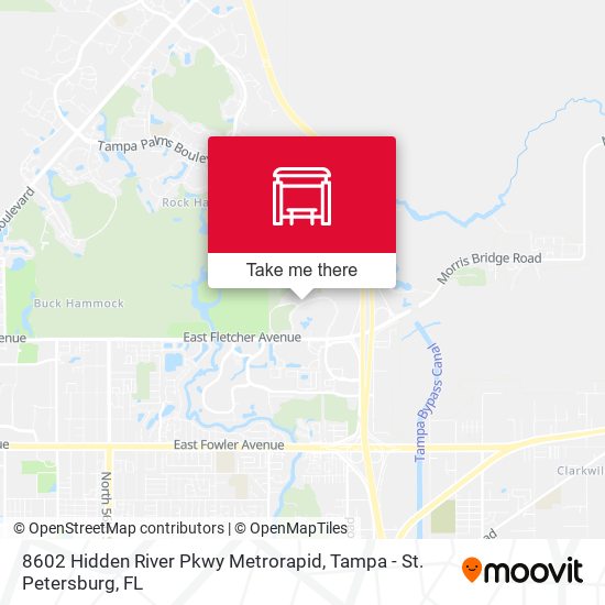 8602 Hidden River Pkwy Metrorapid map