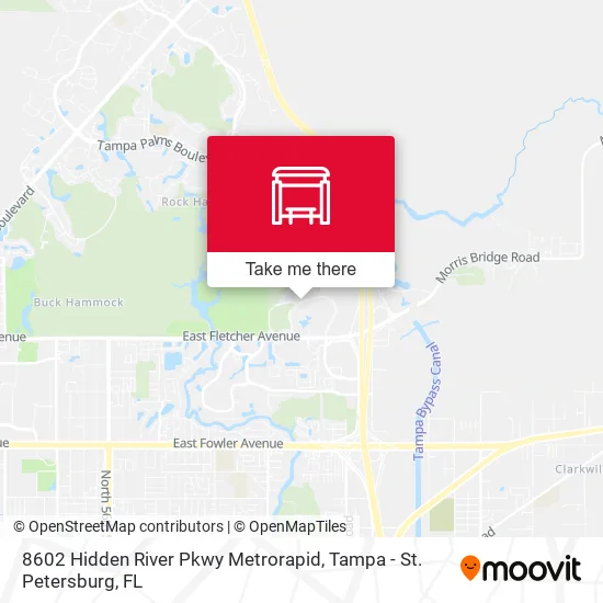 8602 Hidden River Pkwy Metrorapid map