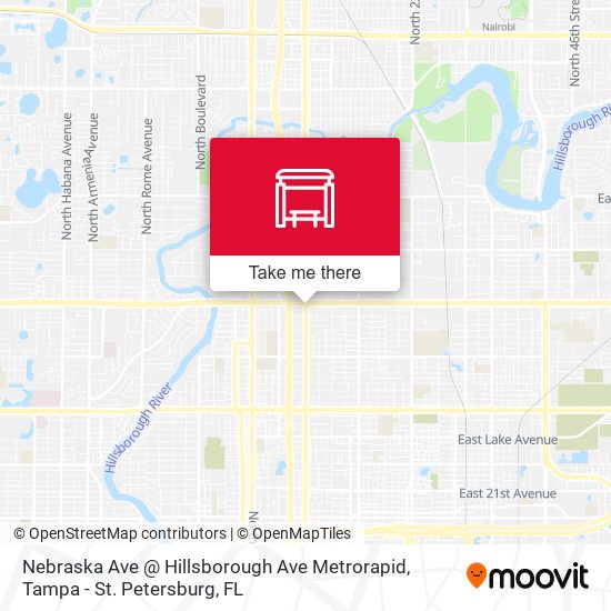 Nebraska Ave @ Hillsborough Ave Metrorapid map