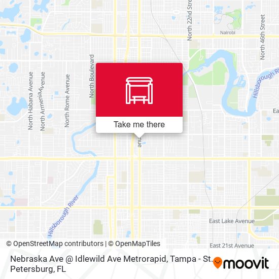 Nebraska Ave @ Idlewild Ave Metrorapid map