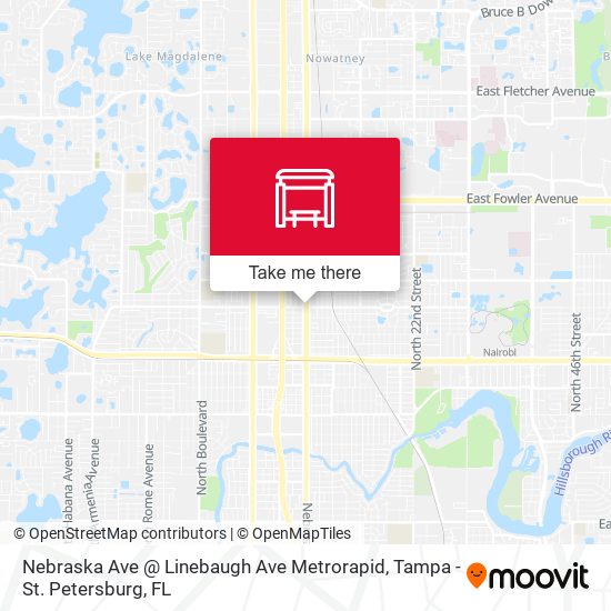 Nebraska Ave @ Linebaugh Ave Metrorapid map