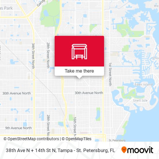 Mapa de 38th Ave N + 14th St N