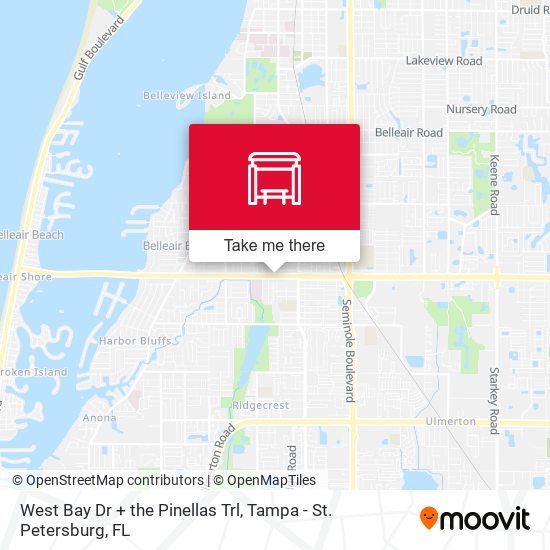 West Bay Dr + the Pinellas Trl map
