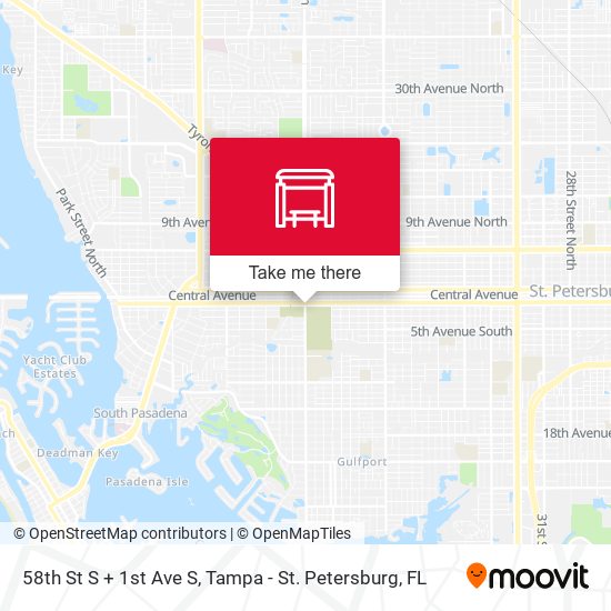 58th St S + 1st Ave S map