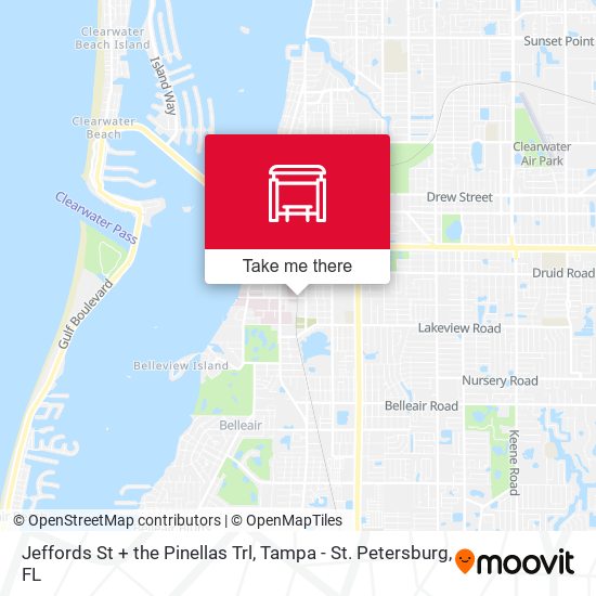 Jeffords St + the Pinellas Trl map