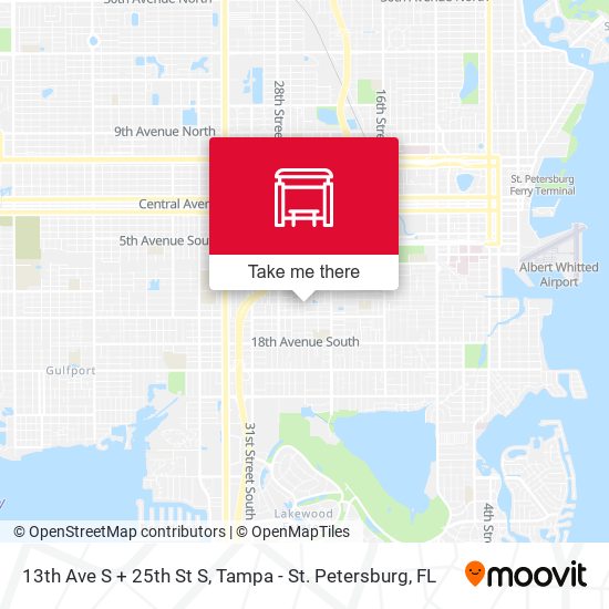 13th Ave S + 25th St S map