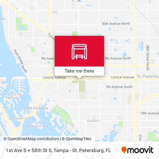 Mapa de 1st Ave S + 58th St S