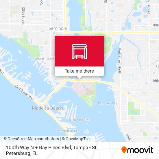 100th Way N + Bay Pines Blvd map