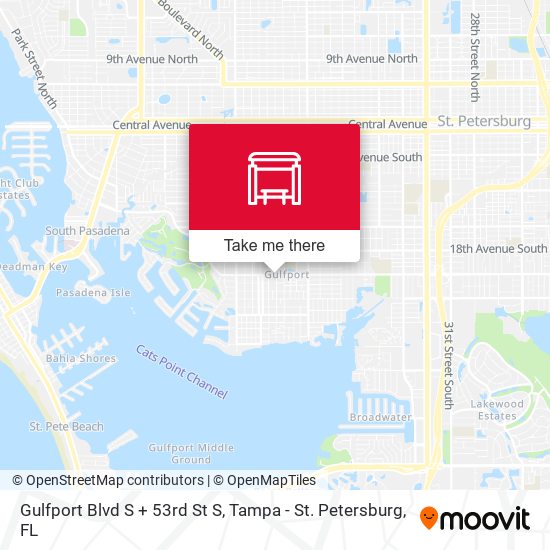Gulfport Blvd S + 53rd St S map