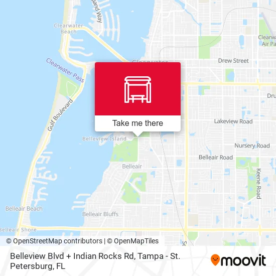 Belleview Blvd + Indian Rocks Rd map
