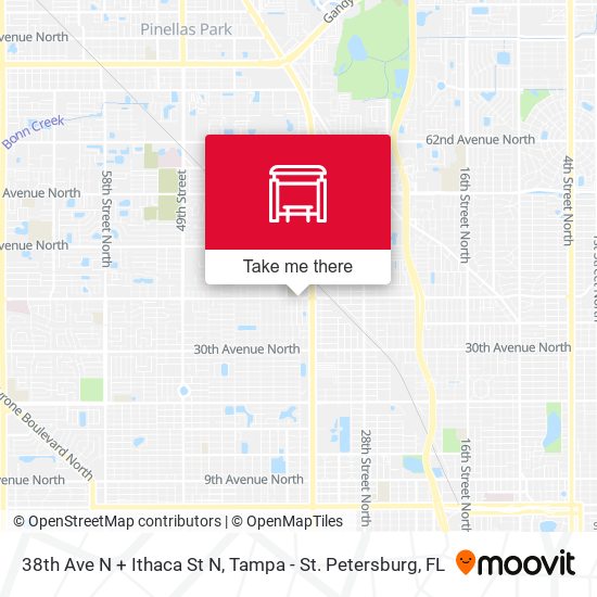 Mapa de 38th Ave N + Ithaca St N
