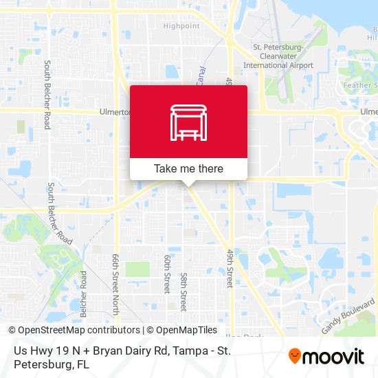 Mapa de Us Hwy 19 N + Bryan Dairy Rd