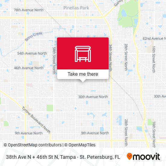 Mapa de 38th Ave N + 46th St N