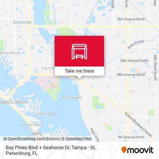 Mapa de Bay Pines Blvd + Seahorse Dr