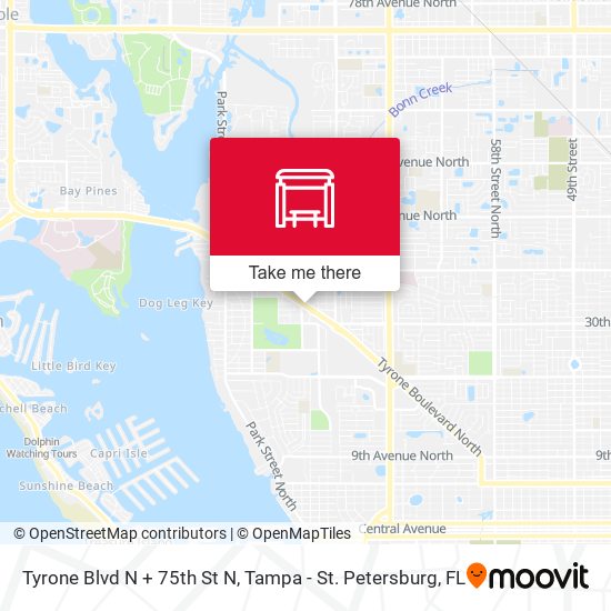 Tyrone Blvd N + 75th St N map