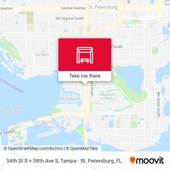 Mapa de 34th St S + 38th Ave S