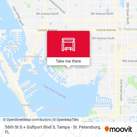 58th St S + Gulfport Blvd S map