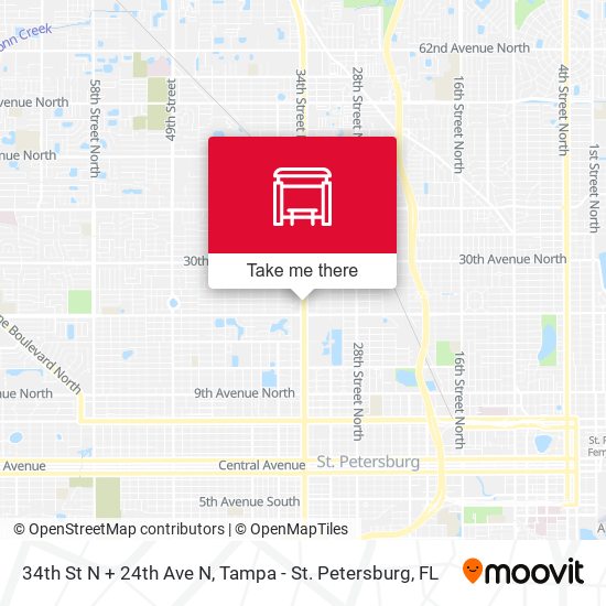 Mapa de 34th St N + 24th Ave N