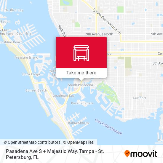 Mapa de Pasadena Ave S + Majestic Way