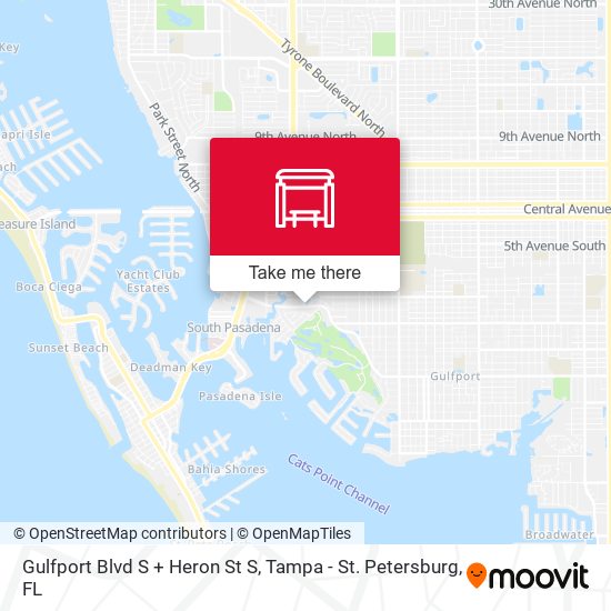 Gulfport Blvd S + Heron St S map