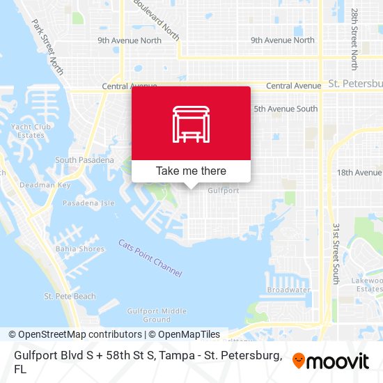 Gulfport Blvd S + 58th St S map