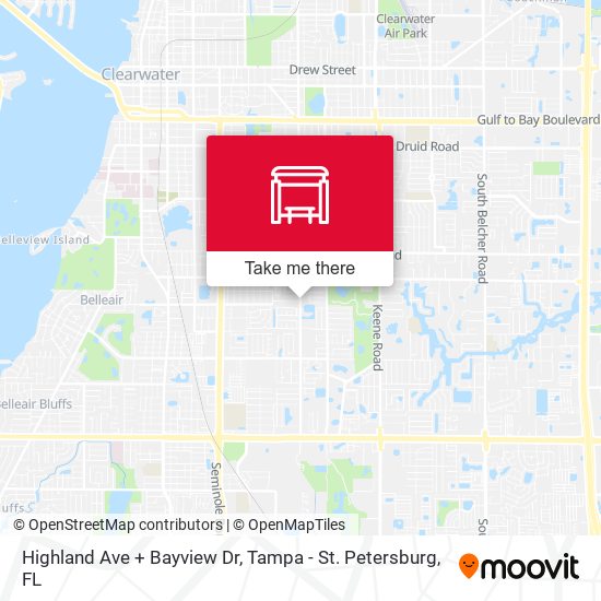 Highland Ave + Bayview Dr map