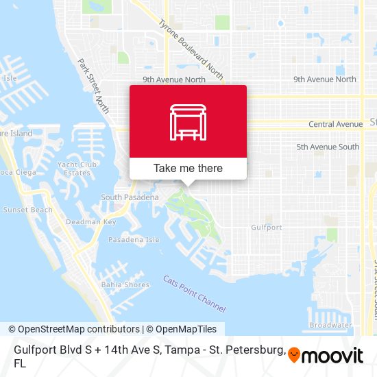 Mapa de Gulfport Blvd S + 14th Ave S