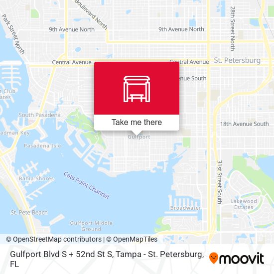 Gulfport Blvd S + 52nd St S map