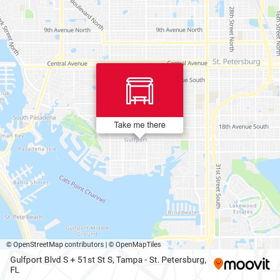 Gulfport Blvd S + 51st St S map