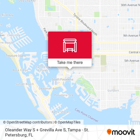 Oleander Way S + Grevilla Ave S map