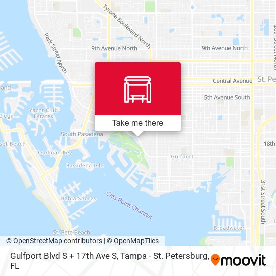 Gulfport Blvd S + 17th Ave S map