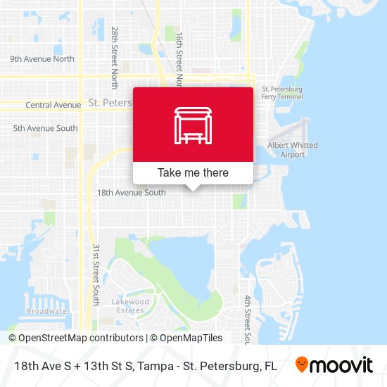 18th Ave S + 13th St S map
