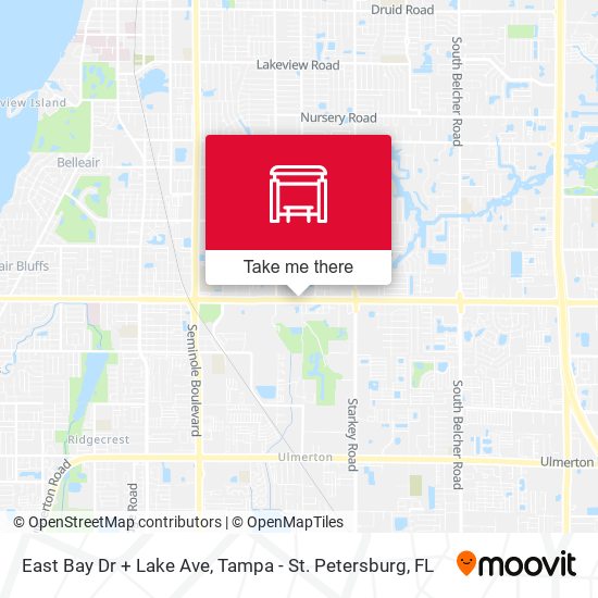 Mapa de East Bay Dr + Lake Ave