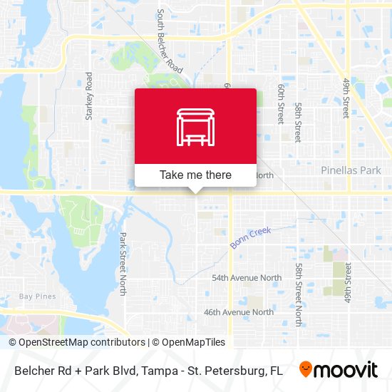 Belcher Rd + Park Blvd map