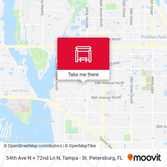 54th Ave N + 72nd Ln N map
