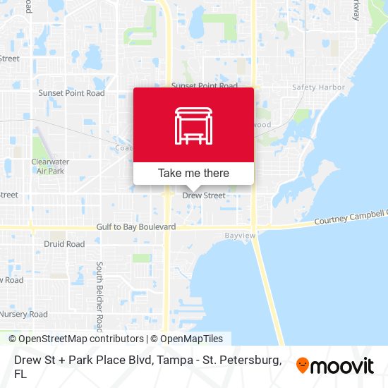 Drew St + Park Place Blvd map