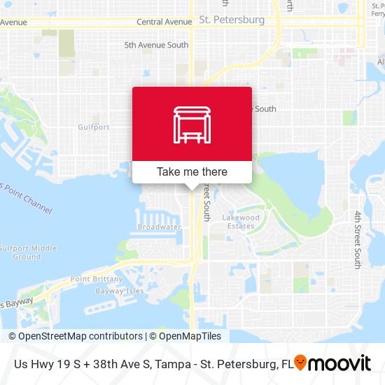 Us Hwy 19 S + 38th Ave S map
