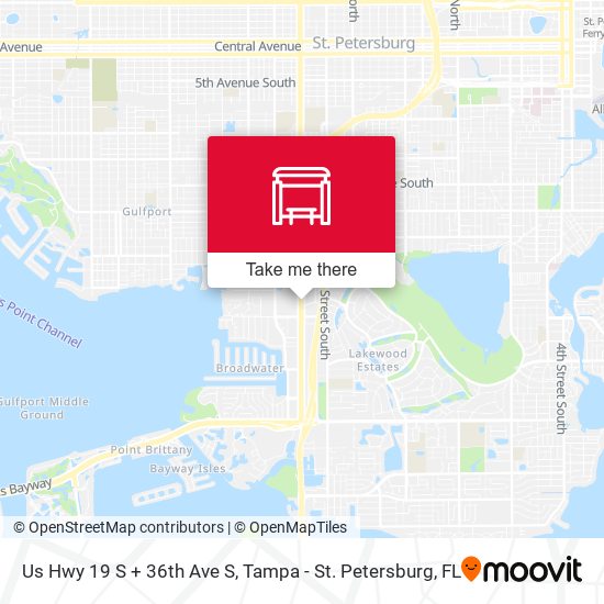 Us Hwy 19 S + 36th Ave S map